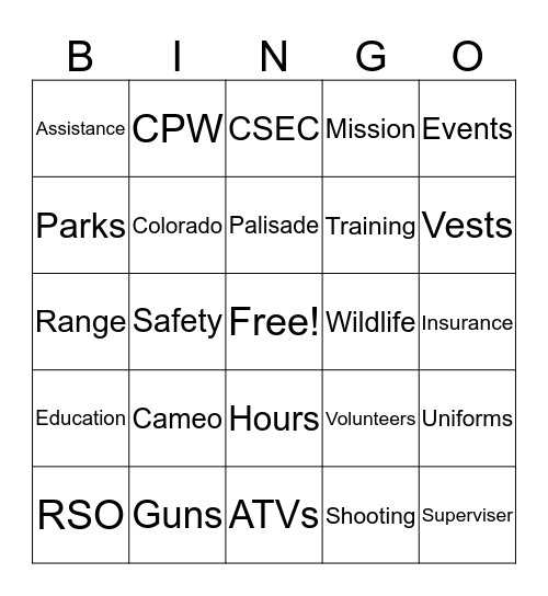 CSEC Bingo Card