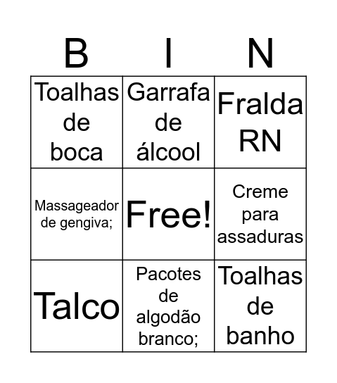 Bingo do Enzo Bingo Card