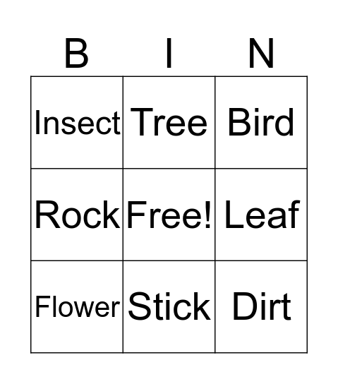 Scavenger Hunt  Bingo Card