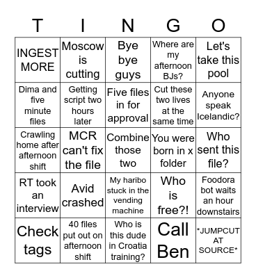 Ruptly World Cup Bingo Card