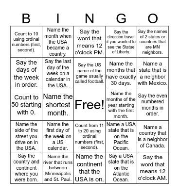 Can you do it? Bingo Card
