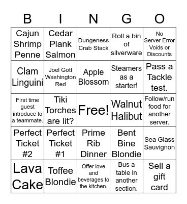 Boat House Bingo! Bingo Card