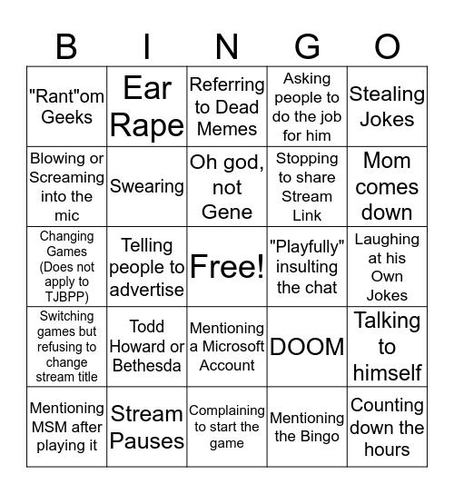 Random Geeks Memes Bingo Card