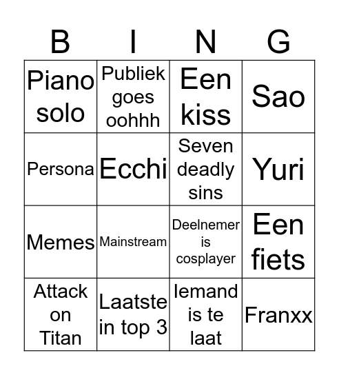 AMV depressie Bingo Card