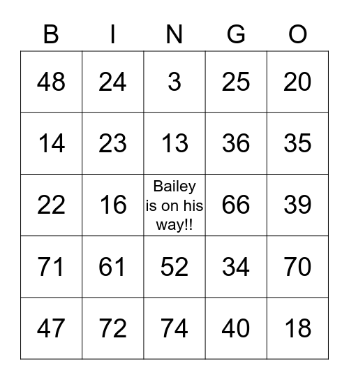 Adrianne's Baby Shower Bingo Card