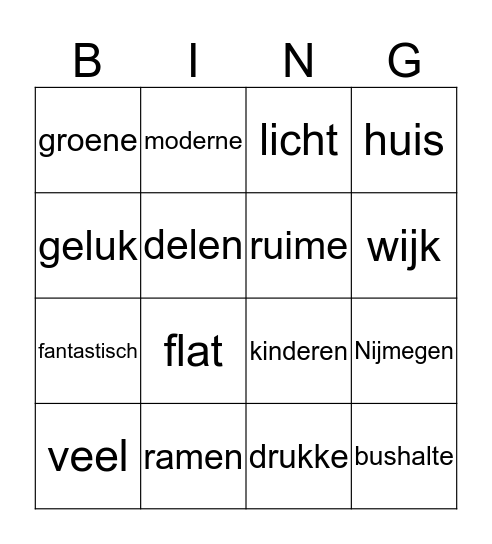 1.5 Hoe gaat het? Bingo Card