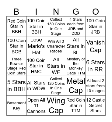 SM64 Bingo Card