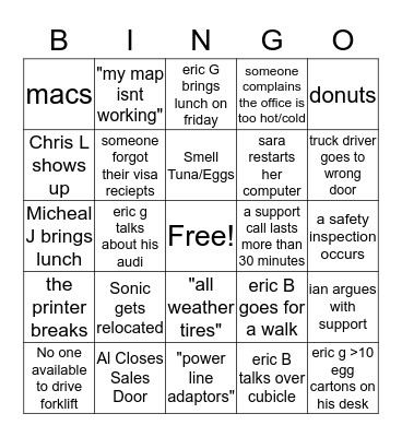 lakeland bingo Card