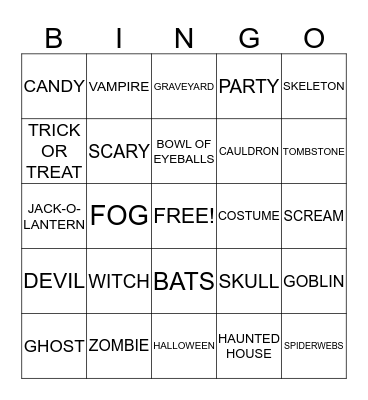 HALLOWEEN Bingo Card