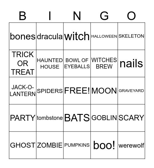 HALLOWEEN Bingo Card