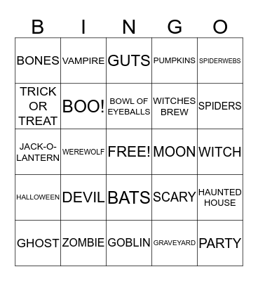 HALLOWEEN Bingo Card