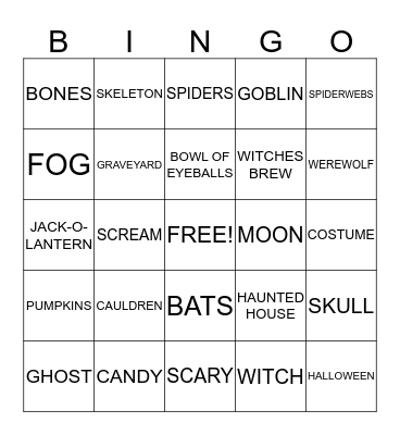 HALLOWEEN Bingo Card