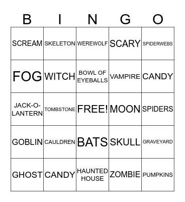 HALLOWEEN Bingo Card