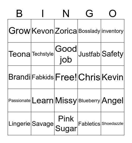 ICQA Bingo Card