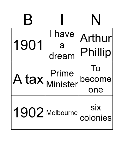 Taleisha's BINGO Card