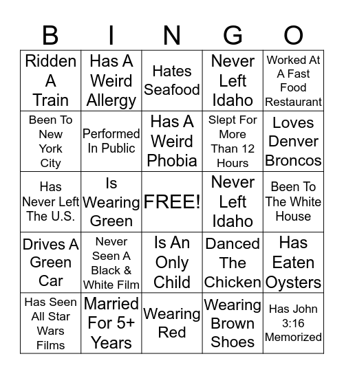 1830 Brown Shoe Bingo  Bingo Card