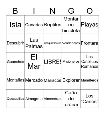 Regiones de España: Islas Canarias Bingo Card