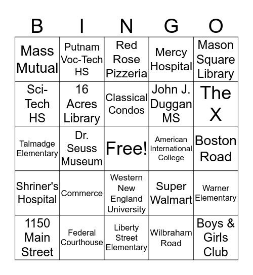 Chestnut TAG BINGO Card