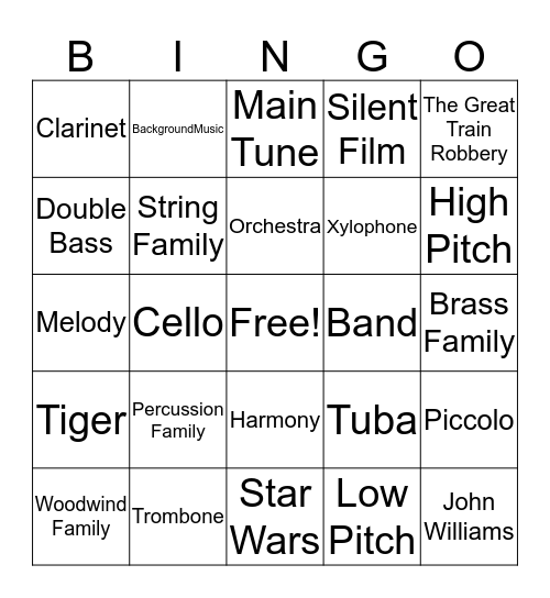 Musical Review Bingo 3 Bingo Card