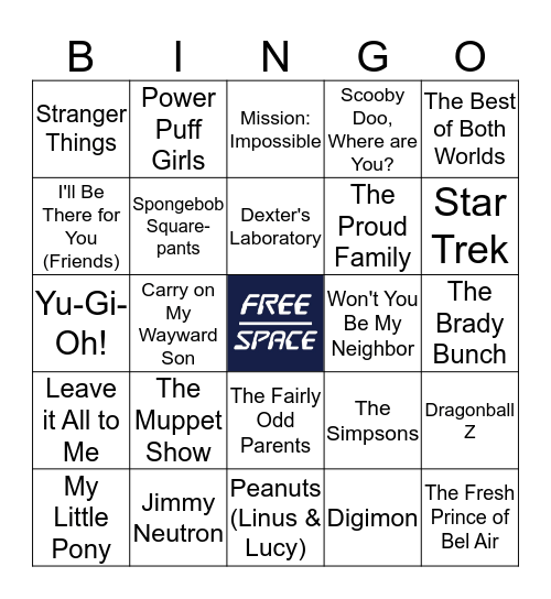 July TAB mtg / TV Theme Songs Bingo Card