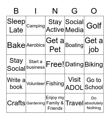 Penton Retirement List Bingo Card