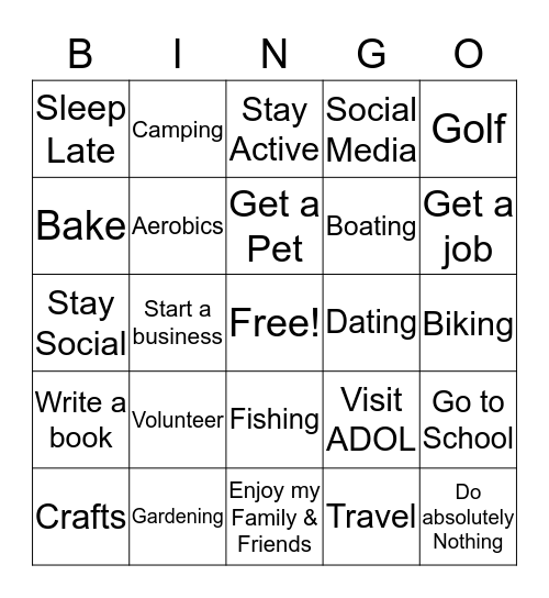 Penton Retirement List Bingo Card