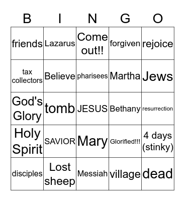 JESUS HELPS ME BELIEVE!! Bingo Card