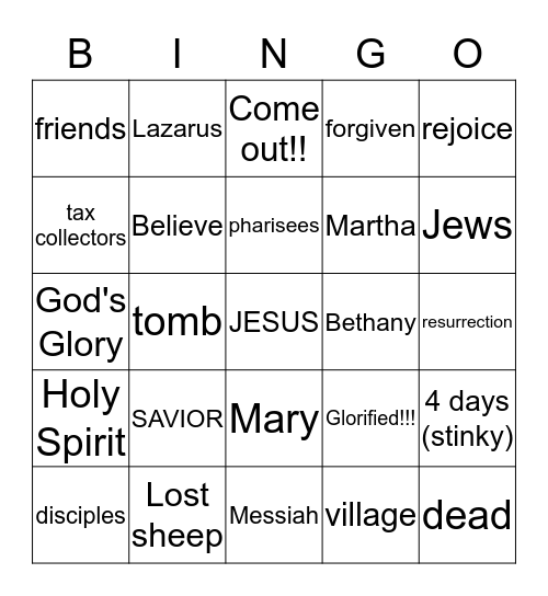 JESUS HELPS ME BELIEVE!! Bingo Card