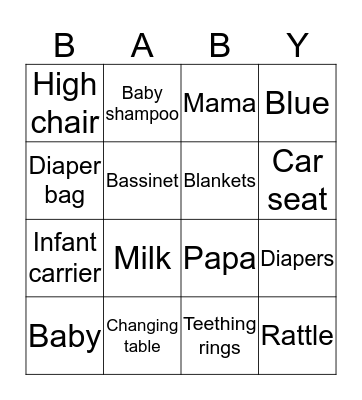 Little Man Baby Shower Bingo Card