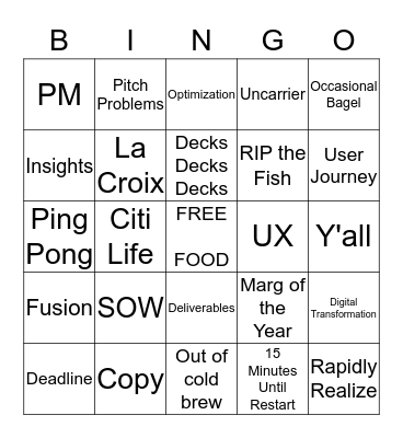 P.S Bingo Card