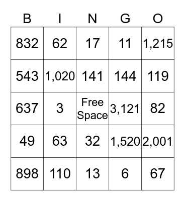 Operations Bingo Card