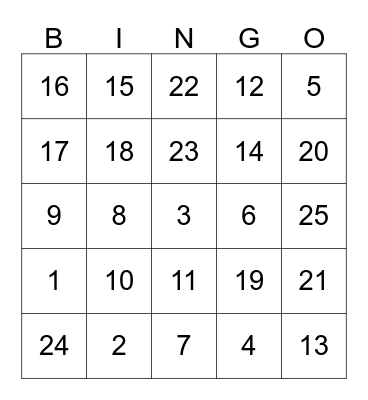 Thrive Fun Day Bingo Card