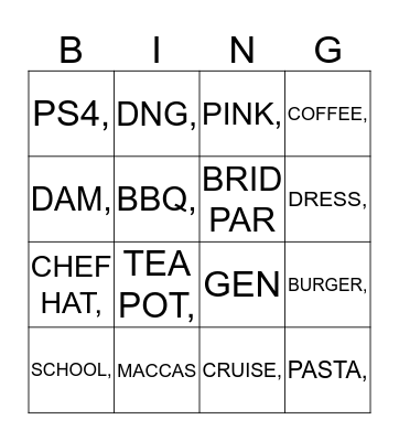 Bingo Card