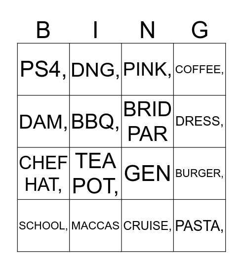 Bingo Card