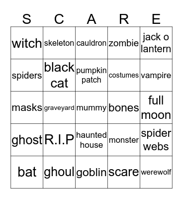 HALLOWEEN Bingo Card