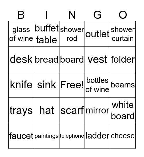 Crossroads Cafe' Bingo Card