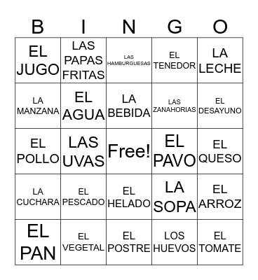 CULINARY Bingo Card