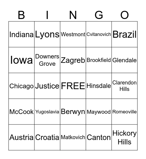 FAMILY REUNION 2018 Bingo Card