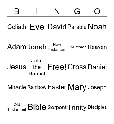 Bible Bingo Card