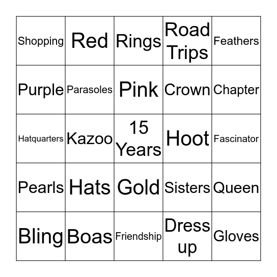 Red Hat Bingo Card