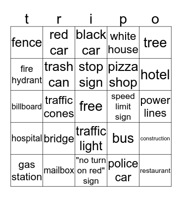 search and find bingo Card