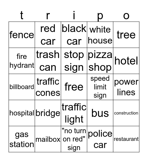 search and find bingo Card