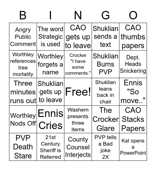 BOS Bingo Card