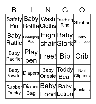 BABY BINGO Card