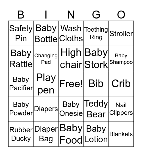 BABY BINGO Card
