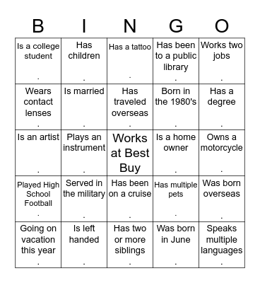 BRAND RALLY BINGO Card