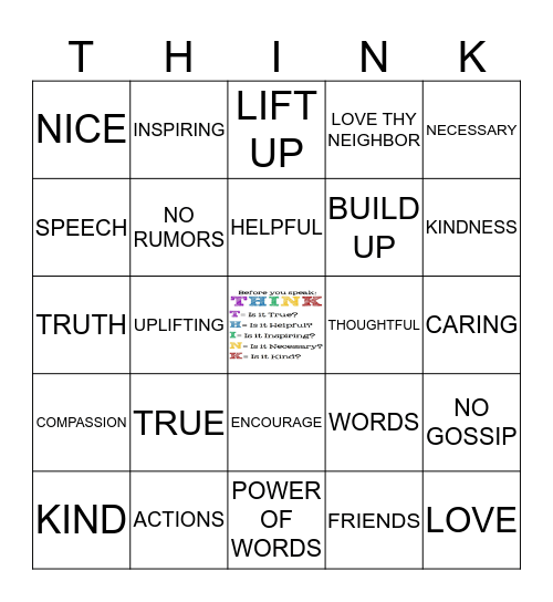 MY SPEECH IS IMPORTANT TO GOD Bingo Card