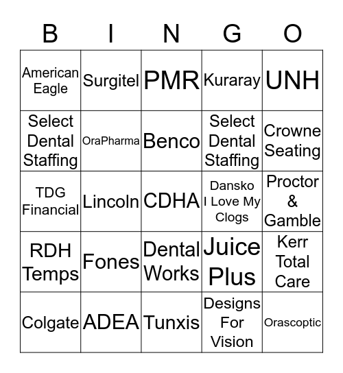CDHA Nutmeg Conference Bingo Card