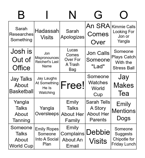 Call Center Summer Bingo #2 Bingo Card