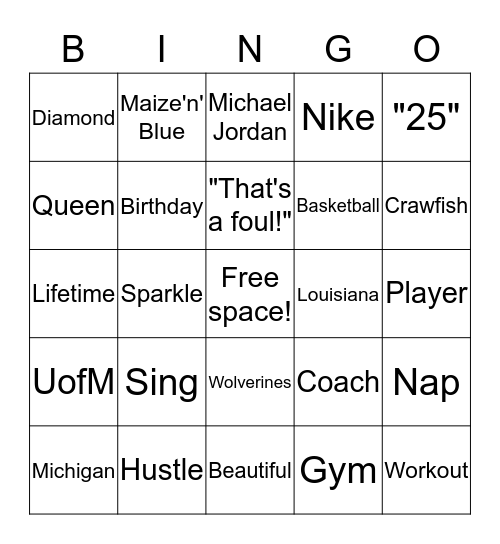 Tiffany's 25th Birthday!! Bingo Card